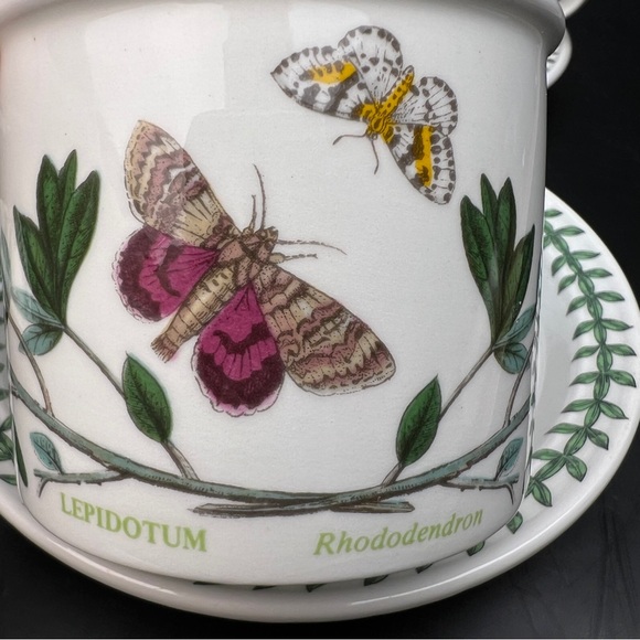 Portmeirion Botanic Garden 4 Floral Mug and Saucer Set Vintage Made in Britain - Picture 3 of 8